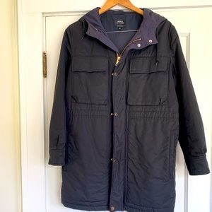 APC mid-weight black/navy coat size 38
